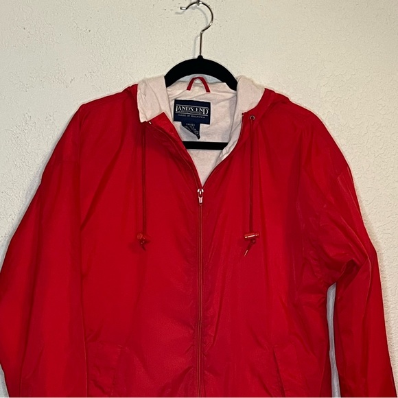 Land’s End unisex full zip lined hooded windbreaker. Small - Picture 2 of 8